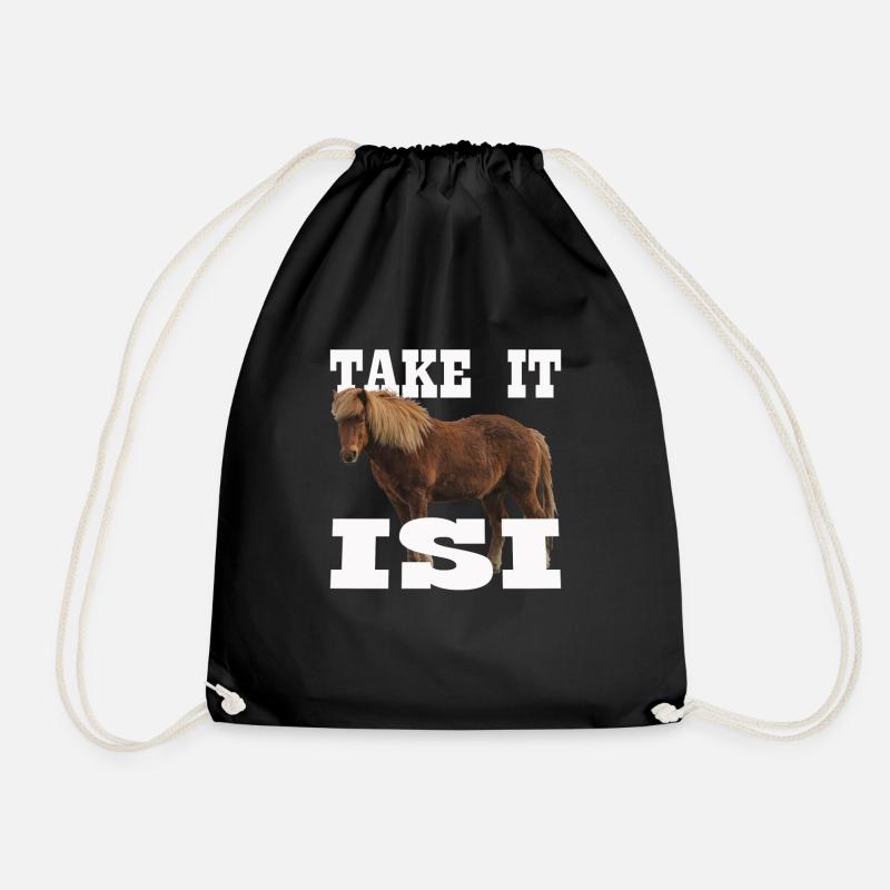 Islandpferd Take it Isi - Turnbeutel - Schwarz