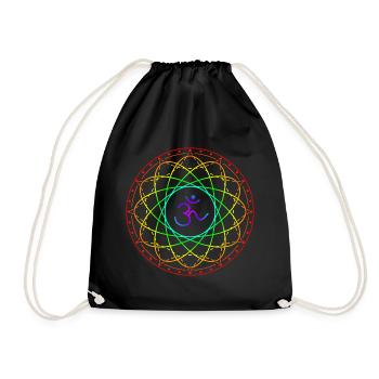 Heilige Geometrie mit Om Symbol - Turnbeutel - Schwarz - Vorne