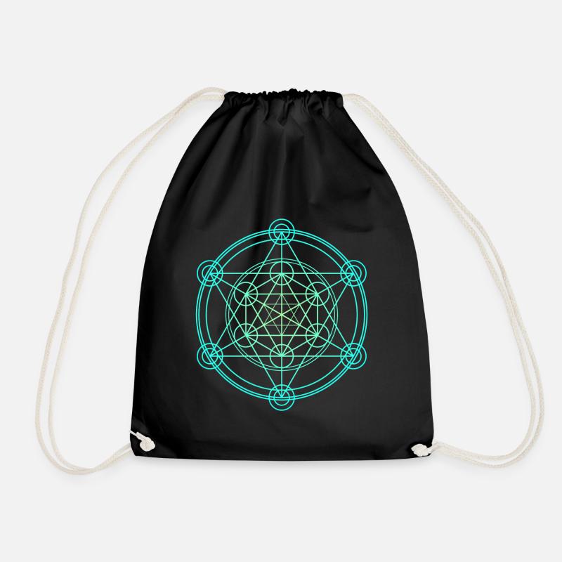 Merkaba Sacred Geometry - Drawstring Bag - black