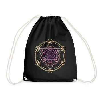 Merkaba Sacred Geometry - Drawstring Bag - black - Front