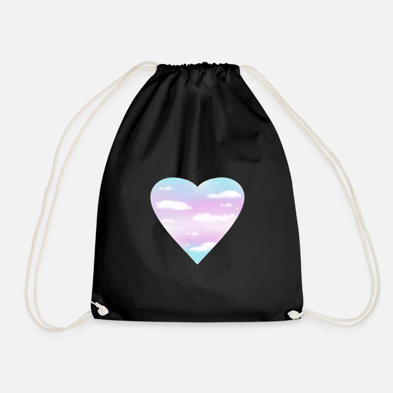 Trans Heart - Drawstring Bag - black