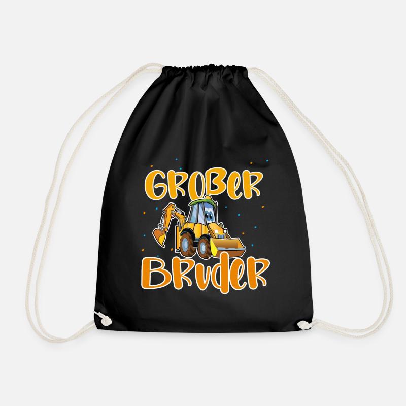 Großer Bruder Bagger - Turnbeutel - Schwarz