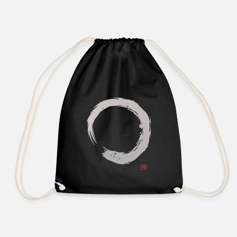 Kalligraphie Enso Kreis | Zen Buddhismus - Turnbeutel - Schwarz