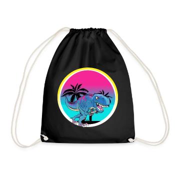 Gamer Gaming T Rex - Drawstring Bag - black - Front