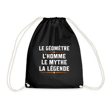 Géomètre topographe l'homme le mythe la légende - Sac de sport léger - noir - Devant