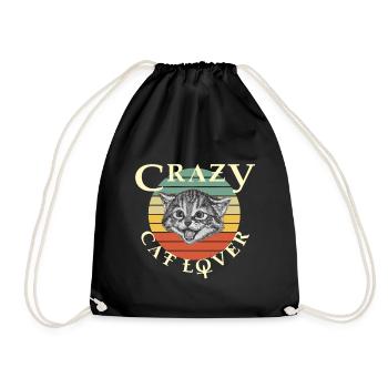 Amant de chat fou - Sac de sport léger - noir - Devant