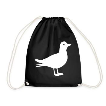 Silhouette de mouette, oiseaux, motifs marins - Sac de sport léger - noir - Devant