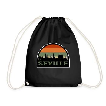 Séville Espagne Skyline Voyage Souvenir Drapeau Espagnol - Sac de sport léger - noir - Devant
