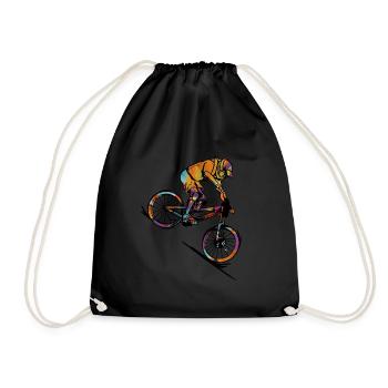 BMX MTB Mountain Bike Bicycle Road Bike Downhill - Drawstring Bag - black - Front