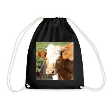 Cow Poster - Drawstring Bag - black - Front