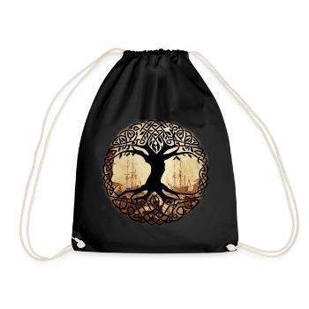 Celtic Tree of Wanderlust - Drawstring Bag - black - Front