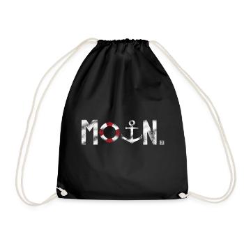 Moin lifebuoy / anchor - vintage - Drawstring Bag - black - Front