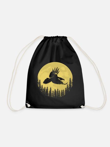 Rabe Nacht Raubvogel Geschenkidee - Turnbeutel - Schwarz