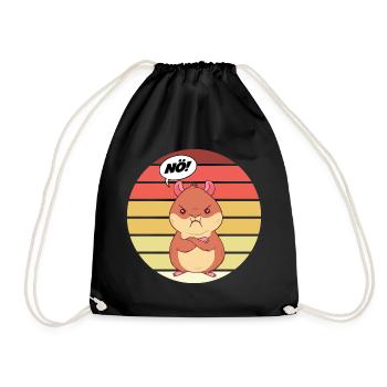 Hamster Nö Sunset Nein Lustiger Spruch Geschenk - Turnbeutel - Schwarz - Vorne