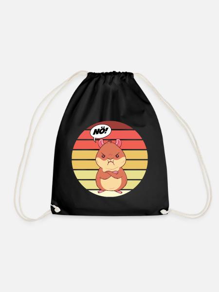 Hamster Nö Sunset Nein Lustiger Spruch Geschenk - Turnbeutel - Schwarz