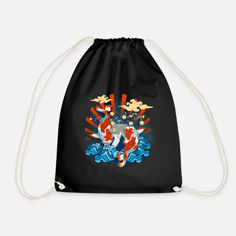 Koi Karpfen Goldfisch Japan - Turnbeutel - Schwarz