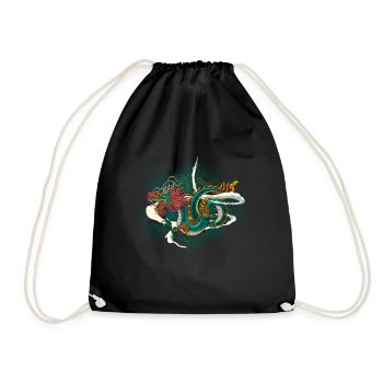 Drachen Japan - Turnbeutel - Schwarz - Vorne