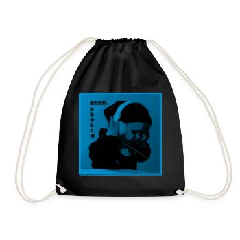 DJ music headphones V.2 - Drawstring Bag - black - Front