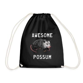 Possum - Awesome Possum - Drawstring Bag - black - Front