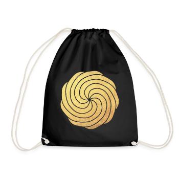 Gold luxury sun yoga energy meditation dynamic - Drawstring Bag - black - Front