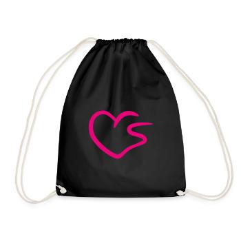 Coeur lettre S lettre initiale rose - Sac de sport léger - noir - Devant