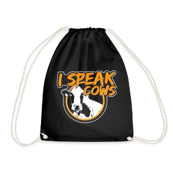 Cow Cows Mountains - Drawstring Bag - black - Front