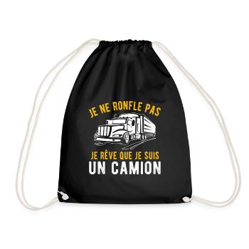 Je rêve que je suis un camion cadeau routier - Sac de sport léger - noir - Devant