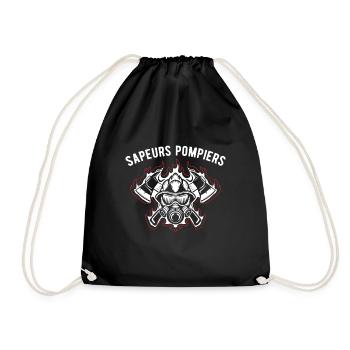 Firefighters gift firefighter - Drawstring Bag - black - Front