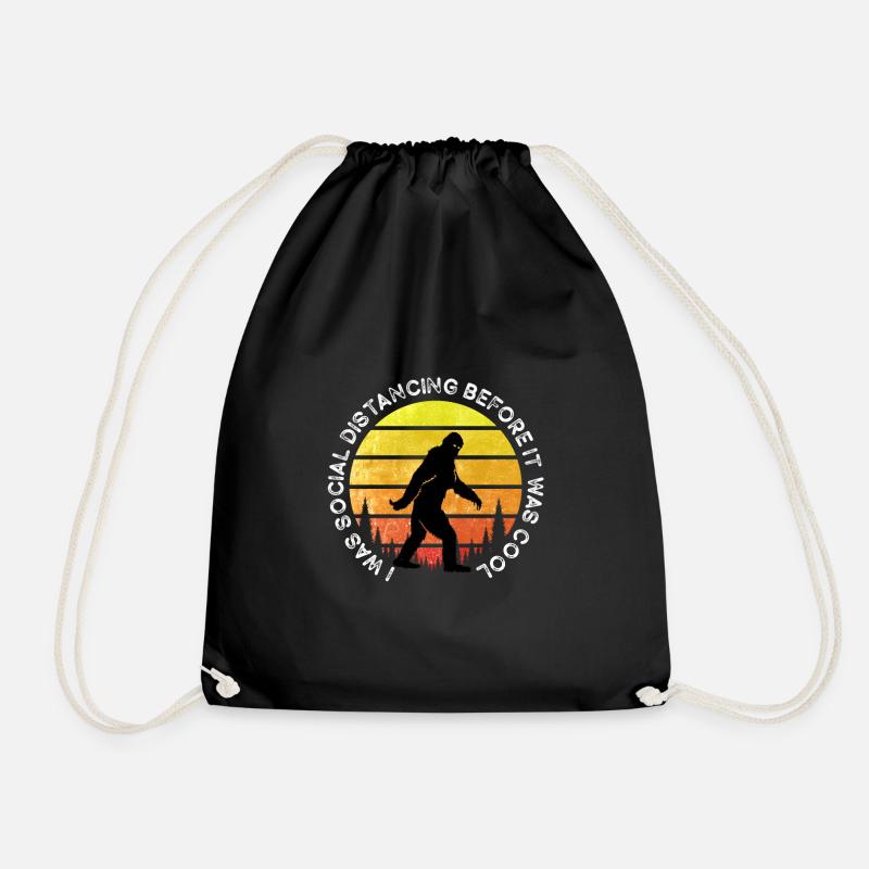 I was social distancing before it was cool Yeti - Drawstring Bag - black