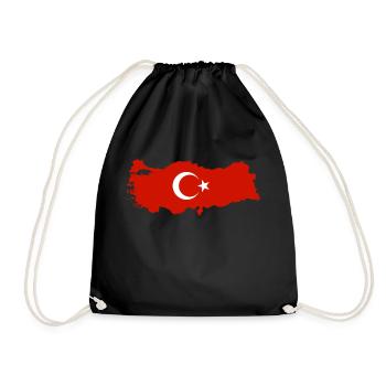 Turquie Drapeau Idée cadeau carte - Sac de sport léger - noir - Devant