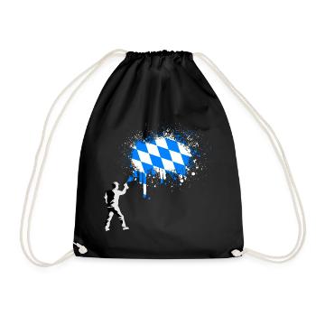 Bavaria Flag Graffiti Splashes of Color - Drawstring Bag - black - Front