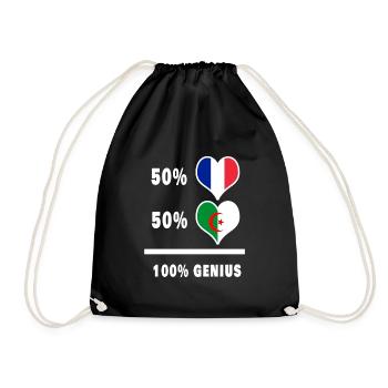 France and Algeria 100% awesome / gift - Drawstring Bag - black - Front