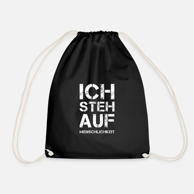 ICH STEH AUF Menschlichkeit - Turnbeutel - Schwarz