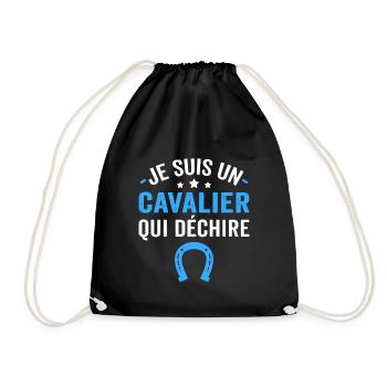 je suis un cavalier qui déchire - Sac de sport léger - noir - Devant