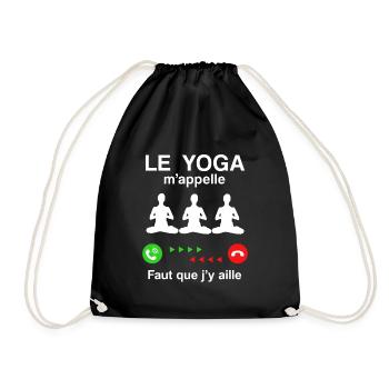 LE YOGA M'APPELLE FAUT QUE J'Y AILLE - Sac de sport léger - noir - Devant