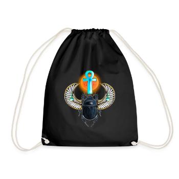 Egyptian scarab scarab - Drawstring Bag - black - Front
