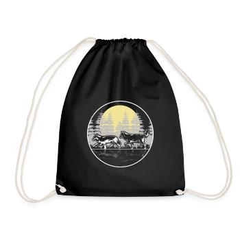 Wolf animals gift idea - Drawstring Bag - black - Front