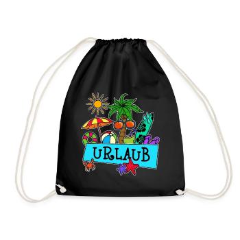 Urlaub Ferien Karibik Paradies Beachparty Strand - Turnbeutel - Schwarz - Vorne