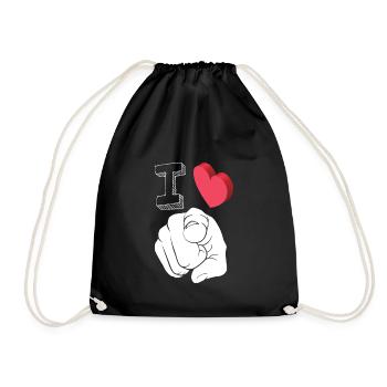 I You - I ♡ Love You - Valentine's Day Gift Idea - Drawstring Bag - black - Front