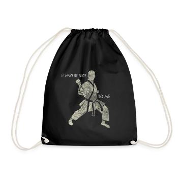 joueur de karaté - Sac de sport léger - noir - Devant