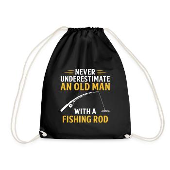 never underestimate an old man with a fishing rod - Sac de sport léger - noir - Devant