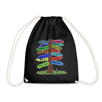 Partez en voyage vacances vacances été - Sac de sport léger - noir - Devant