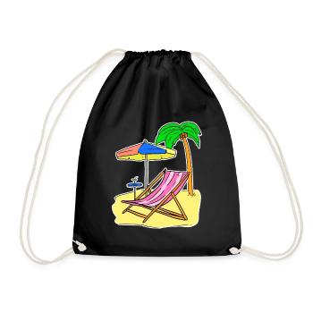 Sun Sea Beach Summer Palm Trees Relax Vacances - Sac de sport léger - noir - Devant