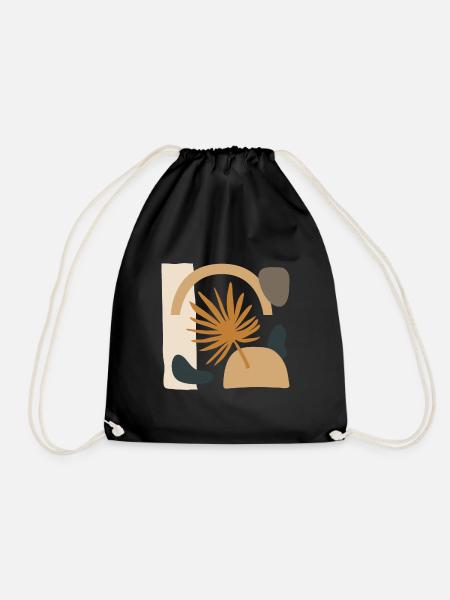 Sheet with abstract shapes - Drawstring Bag - black