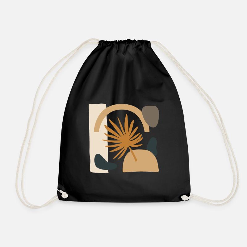 Sheet with abstract shapes - Drawstring Bag - black