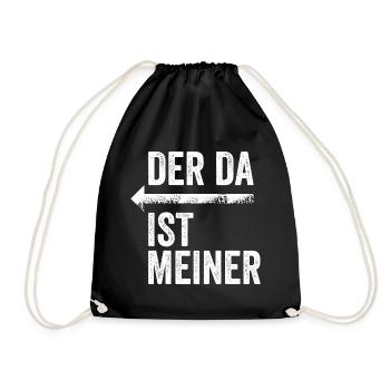 DER DA IST MEINER | Partnerlook | Pfeil (links) - Turnbeutel - Schwarz - Vorne