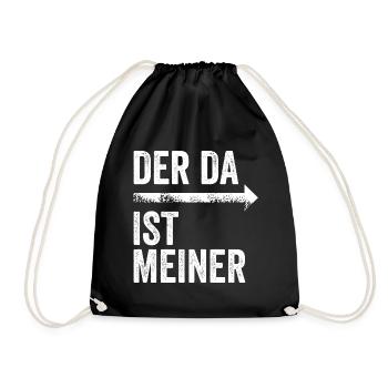 DER DA IST MEINER | Partnerlook | Pfeil (rechts) - Turnbeutel - Schwarz - Vorne
