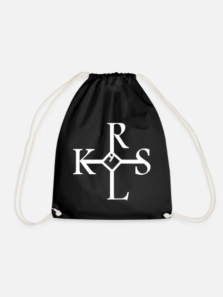 Signature Charlemagne white - Drawstring Bag - black