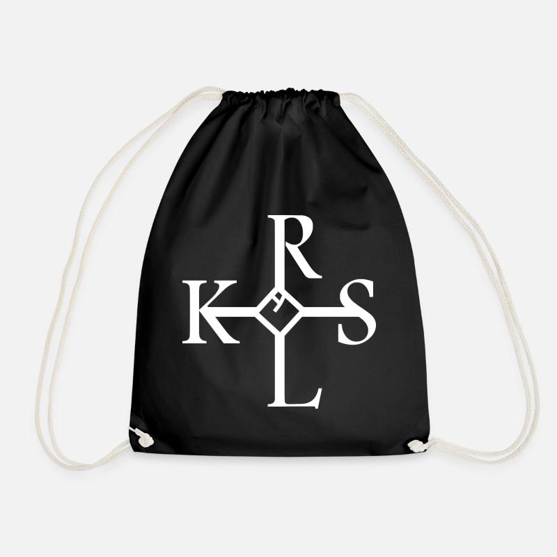 Signature Charlemagne white - Drawstring Bag - black