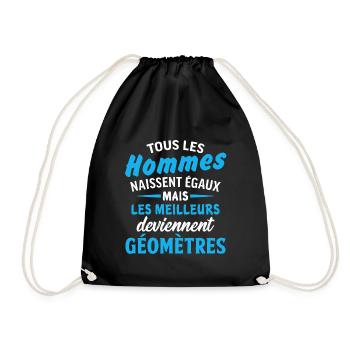 cadeau géomètre - Sac de sport léger - noir - Devant
